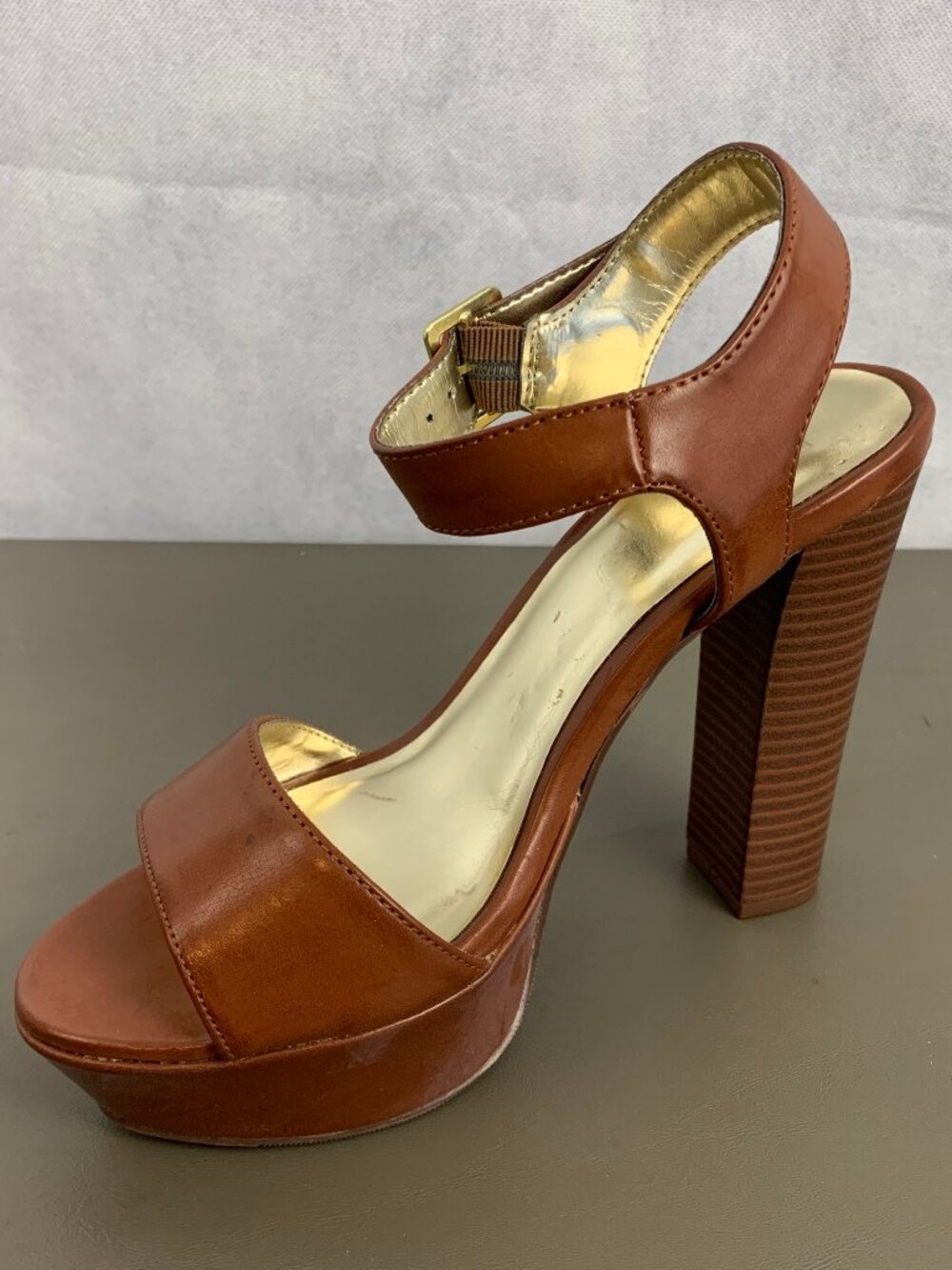 Material Girl Women's Platform Sandals, Cognac Brown, 5.5M